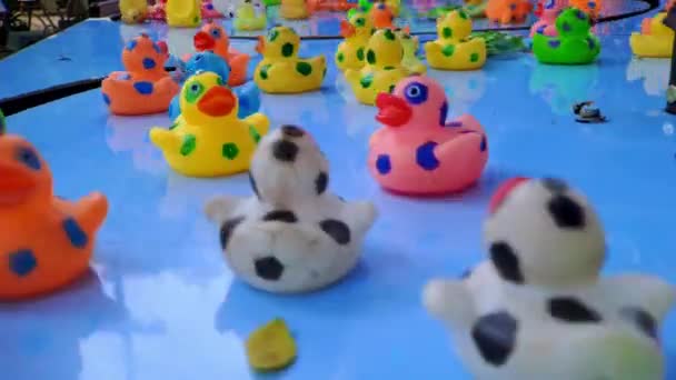Duck Fishing Toy Spinning Blue Wheel Park — Stockvideo