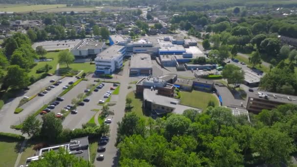 Aerial Orbit Small Hospital Dutch Town Stadskanaal Treant Hospital — Stock Video
