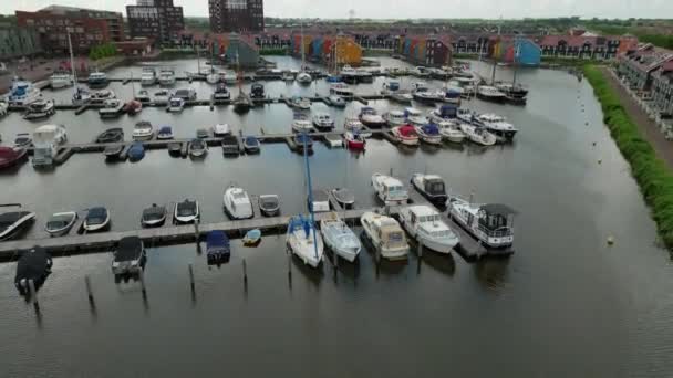Hollanda Zevk Çin Tekneler Küçük Limanda Hobi Boş Zaman Çin — Stok video