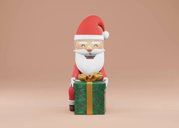 Podání Vánoční Oslava Santa Claus Otevření Dárkové Krabice — Stock fotografie