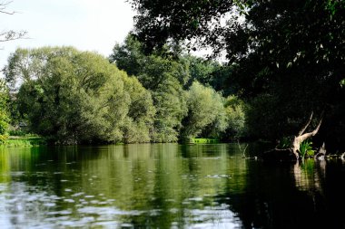 Akşam havasında güzel bir manzara, gün ışığında suyun yanında. Deniz, göl ya da nehir, su doğanın en güzel elementlerinden biridir. Güneşte parlıyor, her bayramı daha da güzelleştiriyor..