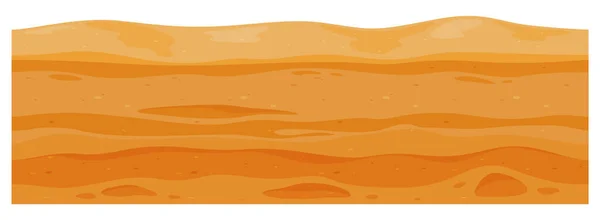 Sandiger Wüstenboden Abschnitt Mit Verschiedenen Schichten Nahtloses Muster Mit Land — Stockvektor