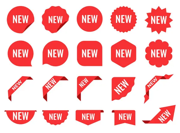 Stickers New Product Red Stickers Mark New Items Store Royalty Free Stock Vectors