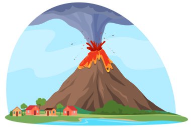 Volkan patlaması. Yıkıcı büyüklükte doğal bir felaket. İnsan yerleşiminin yıkımı.