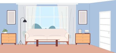 İç mekan. Rahat, güzel mobilyalar. Rahatlamak için güzel bir yaşam alanı..