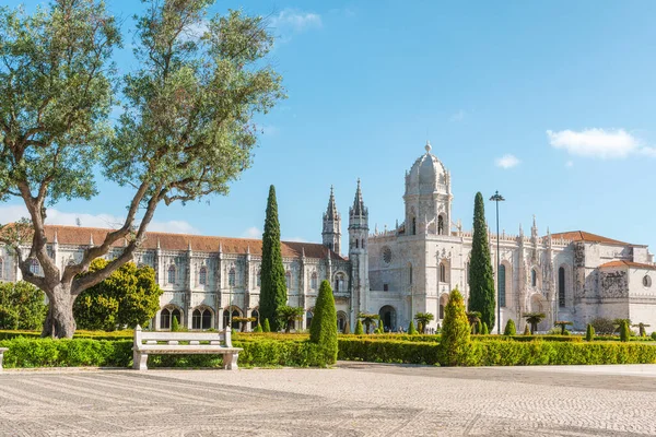 Jeronimos manastırı ya da Hieronymites UNESCO dünya mirası sahası, Lizbon, Portekiz. Lisboa 'daki Ortaçağ Gotik Manastırı. Seyahat hedefi