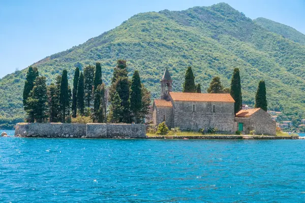 Île Saint George Avec Monastère Médiéval Dans Baie Kotor Près — Photo