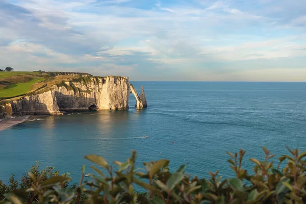Coastal Landscape White Cliffs Etretat Normandy France English Channel Sunrise — Stock Photo, Image