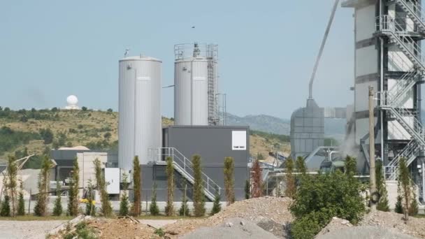 Гравийная Шахта Черногории Тяжелая Промышленность Фабрика Песка Гравия Камня Промышленность — стоковое видео