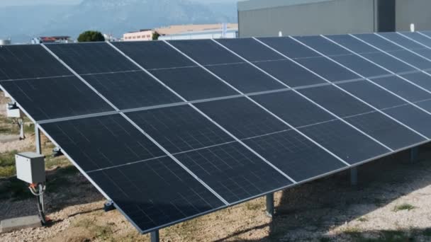 Pannelli Solari Fotovoltaici Fattoria Solare Utilizzati Produrre Mulino Mulino Tirana — Video Stock
