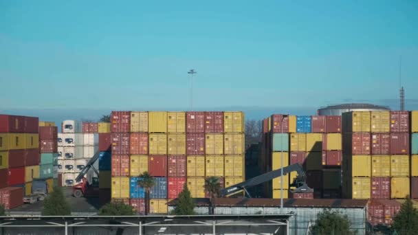 Batumi Georgië November 2022 Container Cargo Port Ship Yard Storage — Stockvideo