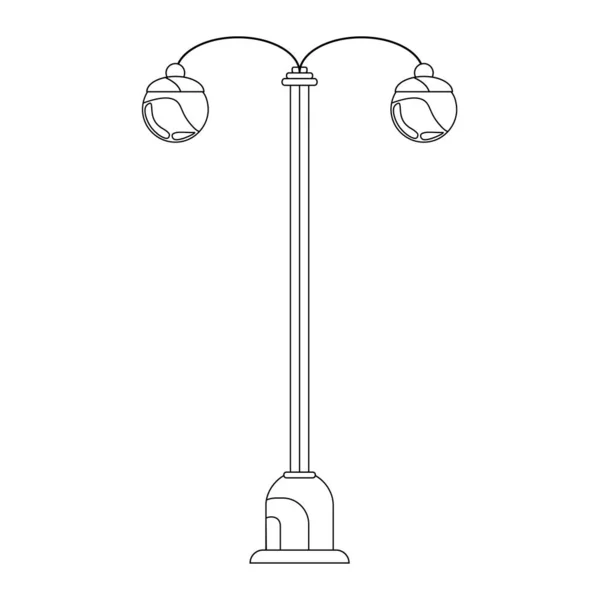 Streetlamp Outline Style Городские Фонари Классический Фонарный Столб Парк Стрит — стоковый вектор