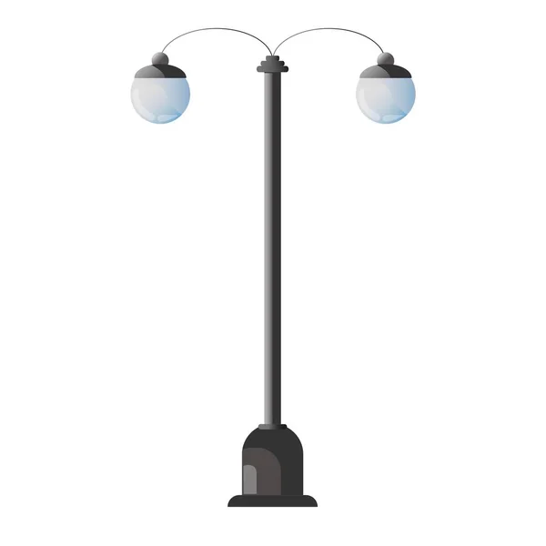 Streetlamp Cartoon Style Urban Road Lights Classic Park Street Lamppost — Stock Vector