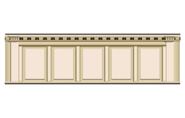 Parete Colonna Marmo Beige Stile Realistico Facciata Vecchio Edificio Illustrazione — Vettoriale Stock