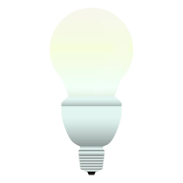 電球Led現実的なスタイルで 白熱灯と省エネ 白を基調としたカラフルなベクトルイラスト — ストックベクタ