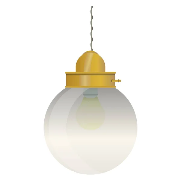Висячая Лампа Стеклянной Лампой Реалистичном Стиле Красочная Векторная Иллюстрация Белом — стоковый вектор