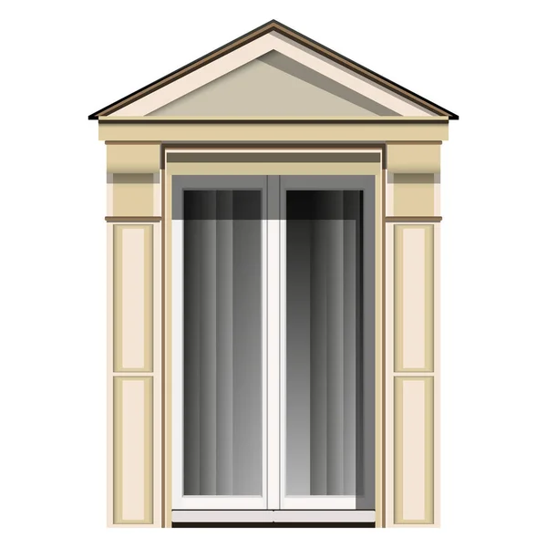 Dormerovo Okno Realistickém Stylu Architektonické Detaily Domů Barevné Ilustrace Izolované — Stock fotografie