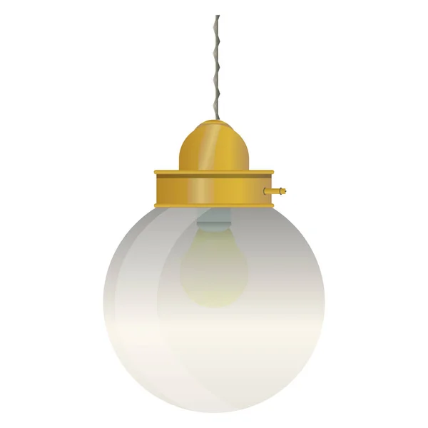 Висячая Лампа Стеклянной Лампой Реалистичном Стиле Красочная Иллюстрация Белом Фоне — стоковое фото