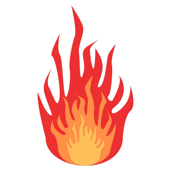 Vuur Heldere Brandende Elementen Kleurrijke Illustratie Een Witte Achtergrond — Stockfoto