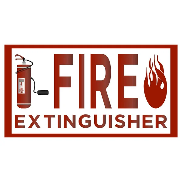 Stock vector Fire extinguisher sign Sticker in realistic style. Colorful vector illustration on a white background.