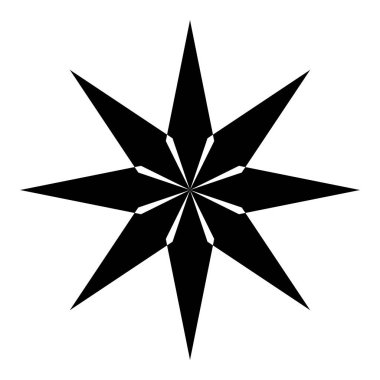 Çizgi sanatı stili yıldız. Beyaz arkaplanda özet çizimi izole edildi.