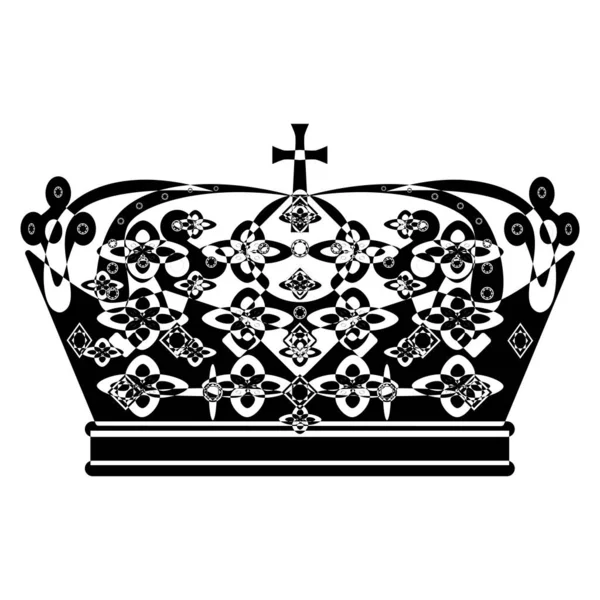 Corona Stile Lineart Classico Simbolo Reale Illustrazione Contorno Isolato Sfondo — Foto Stock