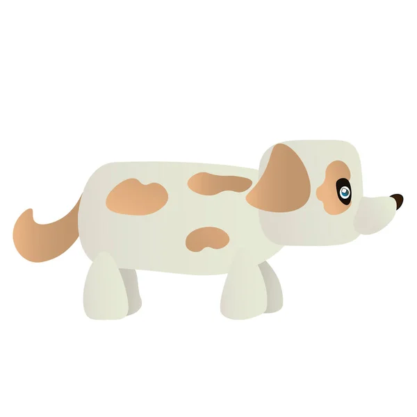 Cão Desenho Animado Bonito Ilustração Colorida Isolada Sobre Fundo Branco — Fotografia de Stock