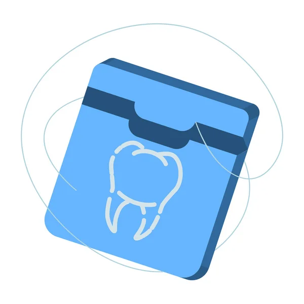 Fio Dental Estilo Realista Ícones Equipamentos Odontológicos Ilustração Colorida Isolada — Fotografia de Stock
