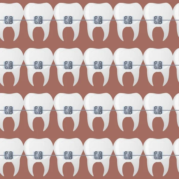 Dişçi Unsurları Gerçekçi Bir Şekilde Dizilmiş Diş Aletleri Renkli Resimleme — Stok fotoğraf