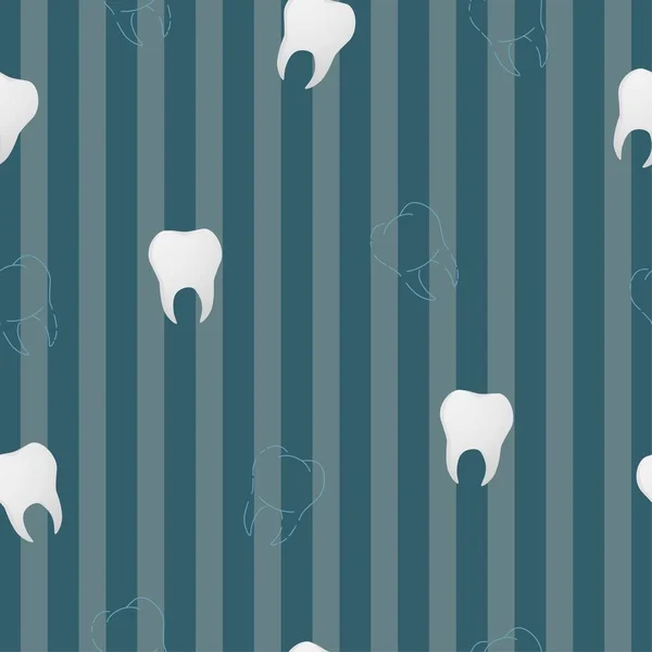 Tooth Line Art Pattern Realistic Style Dental Background Colorful Illustration — Stock Photo, Image