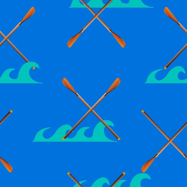 Oars Crossed Realistic Style Seamless Pattern Sea Texture Printable Design — Stock Photo, Image