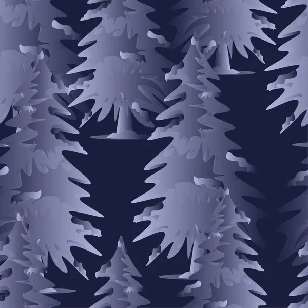Χειμώνας Fir Trees Και Πεύκα Στο Χιόνι Πολύχρωμη Απεικόνιση — Φωτογραφία Αρχείου