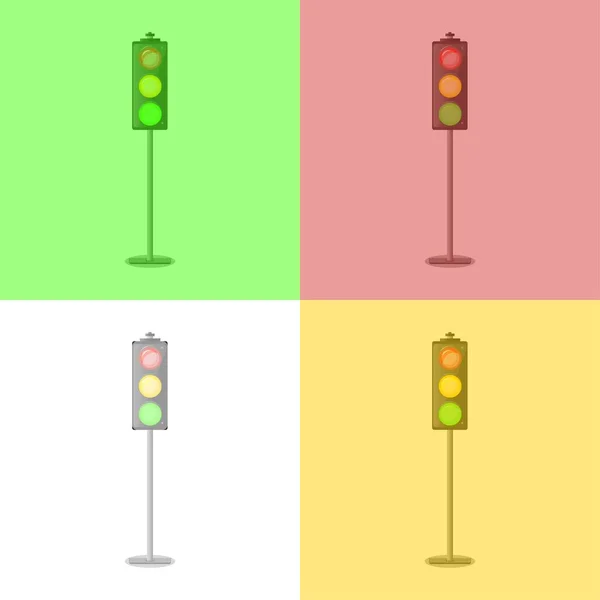 カラフルな正方形の交通信号のシームレスなパターン カラフルなイラスト — ストック写真