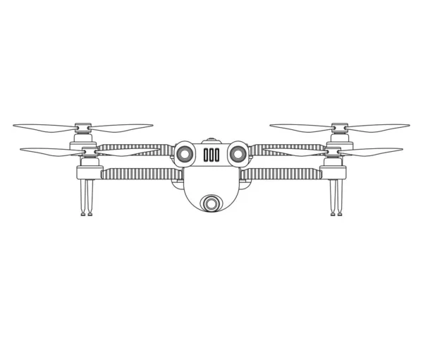 Дронна Розмальовка Квадрокоптер Камерою Барвисті Ілюстрації Ізольовані Білому Тлі — стокове фото