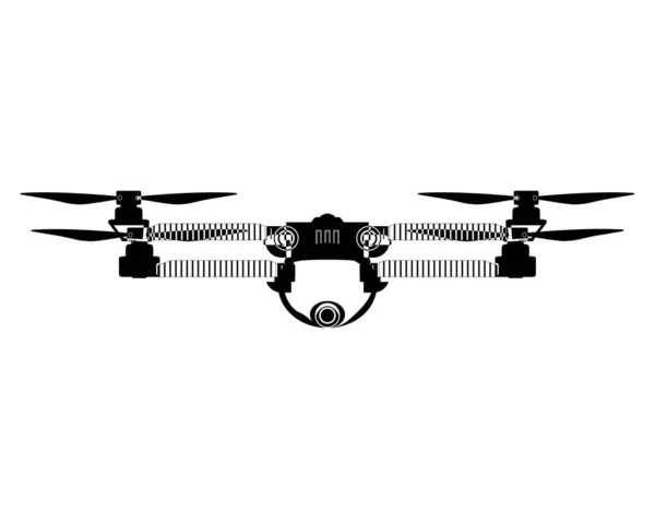 Dron Zarysie Quadcopter Kamerą Kolorowa Ilustracja Odizolowana Białym Tle — Zdjęcie stockowe