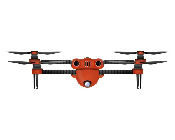 Drohne Realistischen Stil Quadrocopter Mit Kamera Bunte Illustration Isoliert Auf — Stockfoto