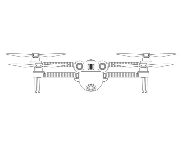 Дронна Розмальовка Квадрокоптер Камерою Барвисті Векторні Ілюстрації Ізольовані Білому Тлі — стоковий вектор