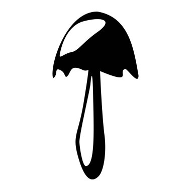 Coprinus mantar taslağı. Yenilebilir organik mantarlar. Yer mantarı. Orman mantarı tipleri. Beyaz arkaplanda izole edilmiş renkli vektör illüstrasyonu.