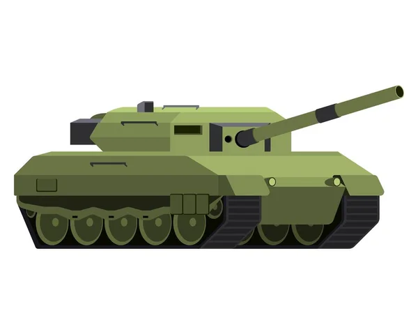 主战坦克为扁平型 德国军车Leopard 在白色背景上孤立的彩色插图 — 图库照片