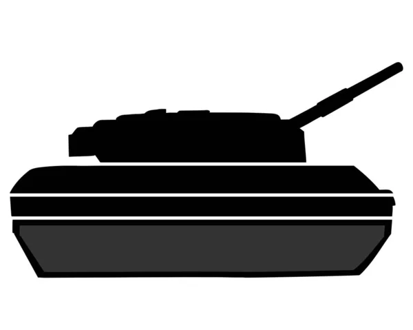 主战坦克黑色轮廓 德国军车Leopard 在白色背景上孤立的说明 — 图库照片