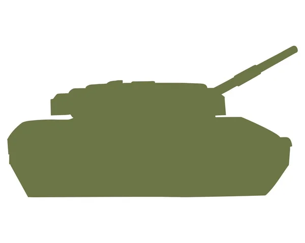Hauptkampfpanzer Silhouette Linie Kunst Farbe Deutsches Militärfahrzeug Leopard Bunte Vektorillustration — Stockvektor