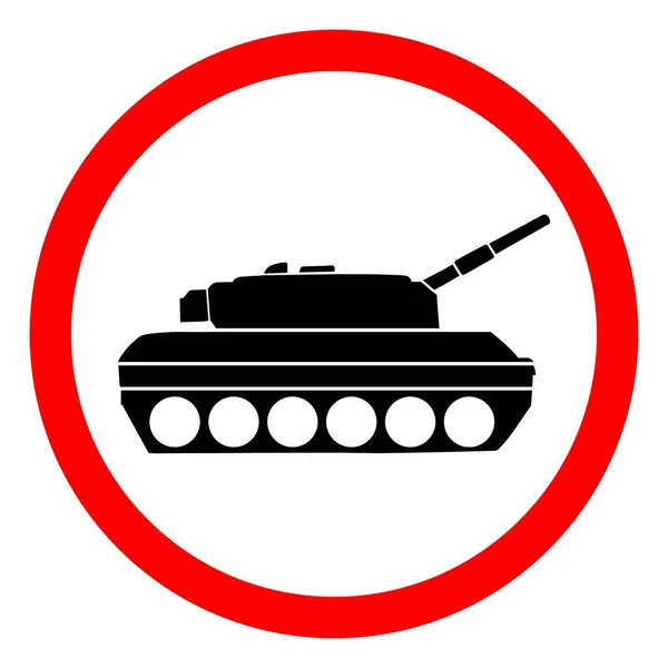 Stop War Tank Red Circle War Signs Vector Illustration Isolated — Stock Vector