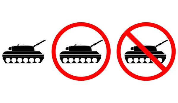 Stop Oorlog Een Doorgestreepte Tank Oorlogsborden Illustratie Geïsoleerd Groene Achtergrond — Stockfoto
