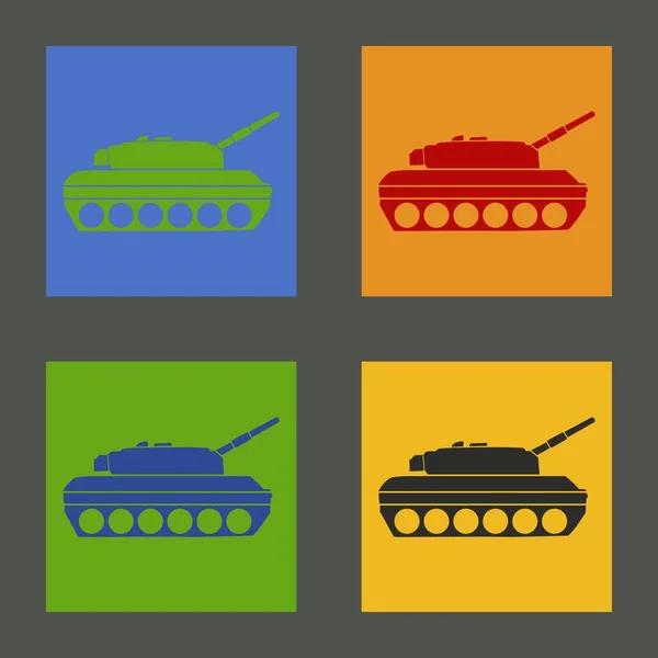 Бесшовный Рисунок Цветным Военным Танком Фон Боевой Машиной Красочная Векторная — стоковый вектор