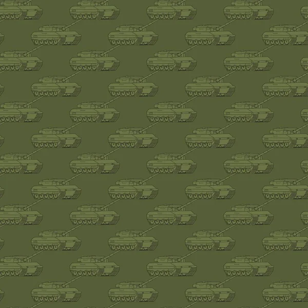 Bezproblémový Vzorec Vojenskou Tankovou Brigádou Backdrop Bojovým Vozidlem Barevné Ilustrace — Stock fotografie