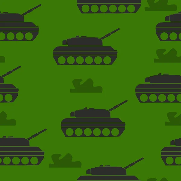 Nahtloses Muster Mit Militärischem Panzer Auf Dem Feld Hintergrund Mit — Stockfoto