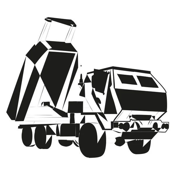 Himars Doodle Abstrakt M142 Raketsystem För Högrörlighet Taktisk Lastbil Illustration — Stockfoto