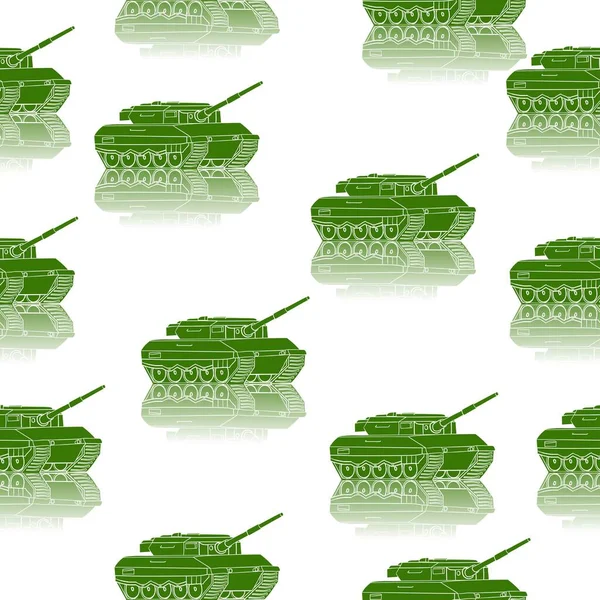 Nahtloses Muster Mit Grünem Militärpanzer Hintergrund Mit Reflexionen Von Kampffahrzeugen — Stockfoto