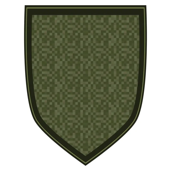 绿色军阶肩章 陆军士兵切弗龙 带有绿色像素伪装的统一标志 在白色背景上孤立的彩色矢量图 — 图库矢量图片
