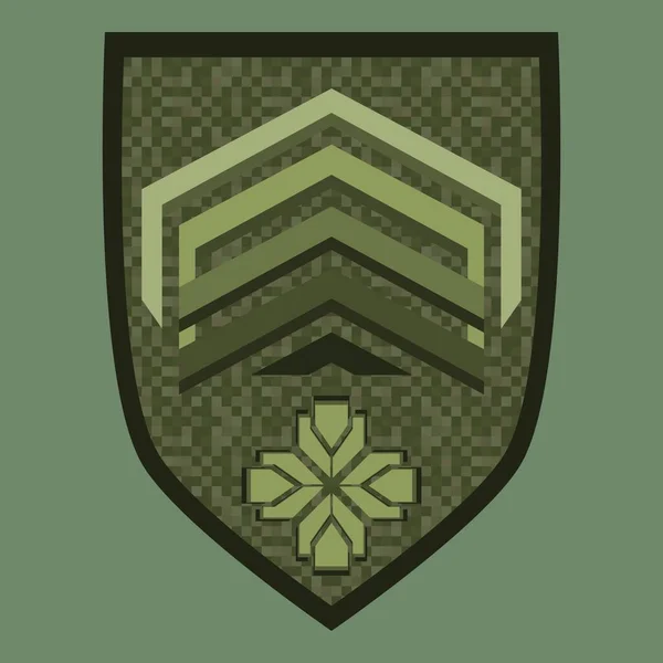 Verde Militare Ranghi Spallina Distintivo Soldato Dell Esercito Chevron Segno — Vettoriale Stock